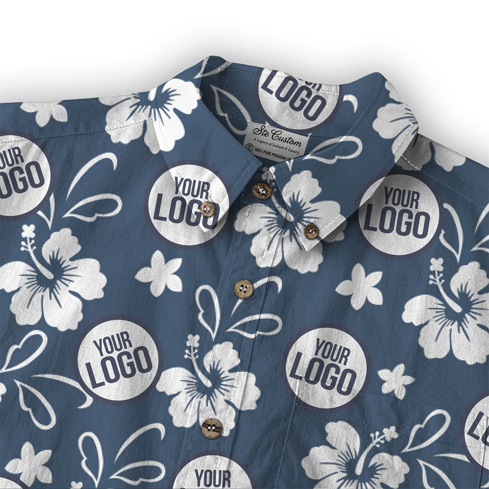 Azure Hibiscus – Premium Cotton Long Sleeve Shirt 6